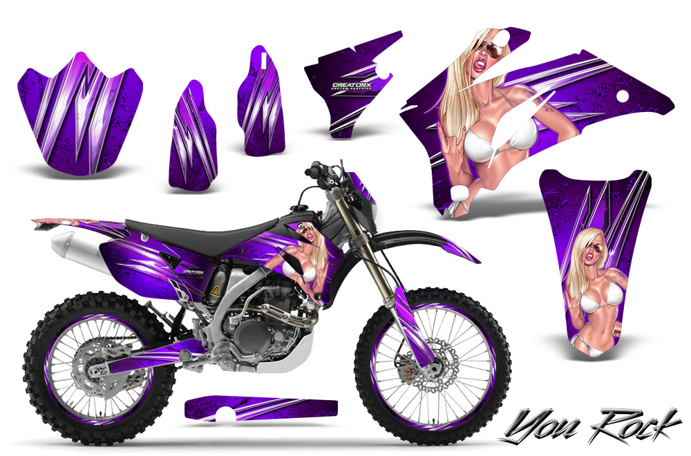 Yamaha WR 250-450 07-10 Graphics Kit You Rock Purple NP Rims